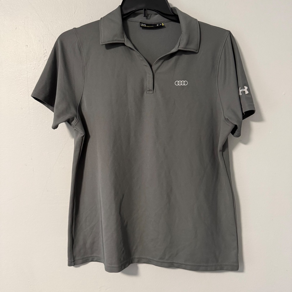 Under Armour Women's Gray Polo Shirt with Audi Logo